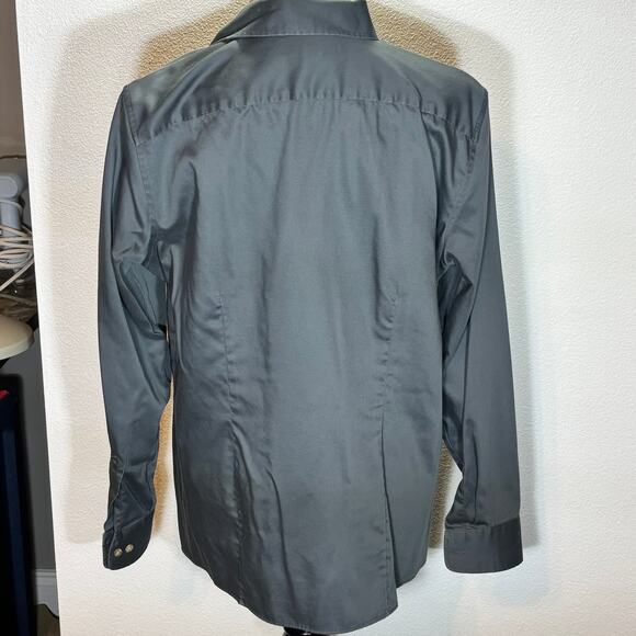 Lands’ End Outfitters Women’s Button Down Shirt Gray Long Sleeve Size Large L - Picture 2 of 6